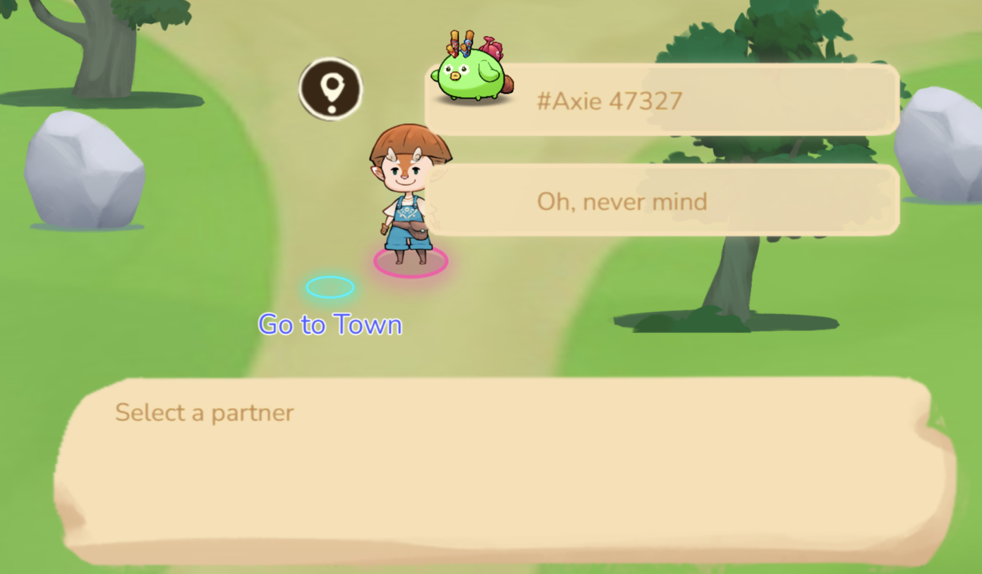 Me bringing my Axie heading to Town