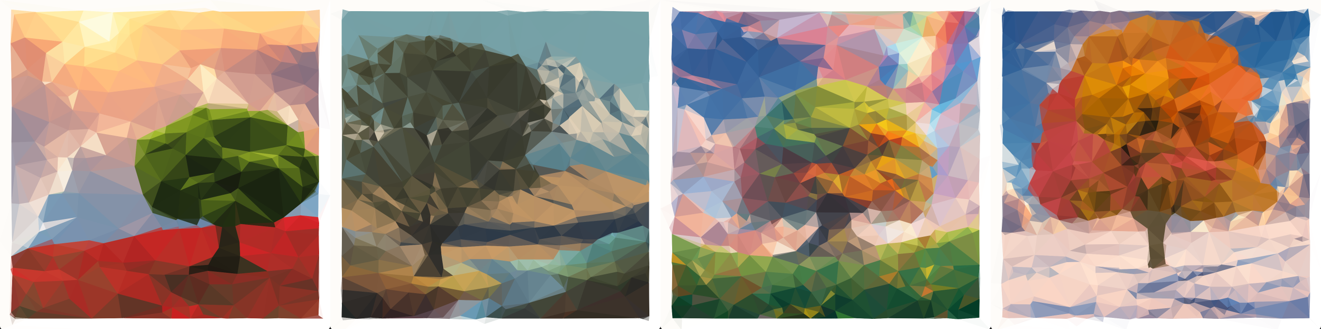 Four pieces from the Treeangles collection