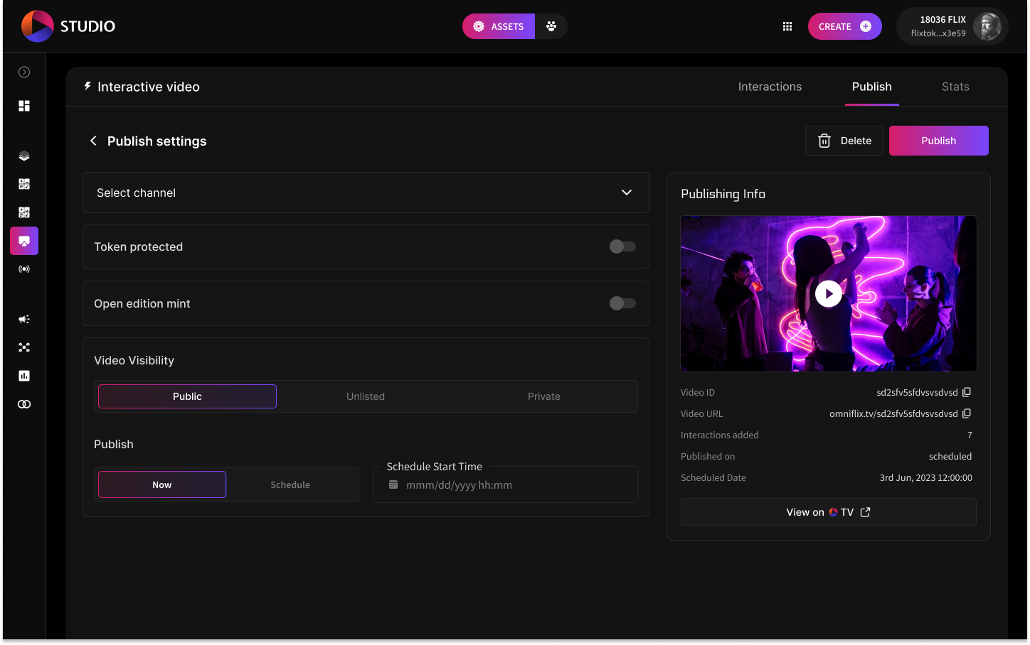Video Drops minting UI interface (coming soon)