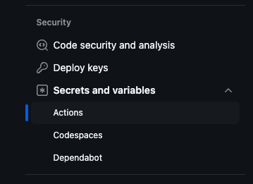 Figure 2: Accessing Repository Secrets