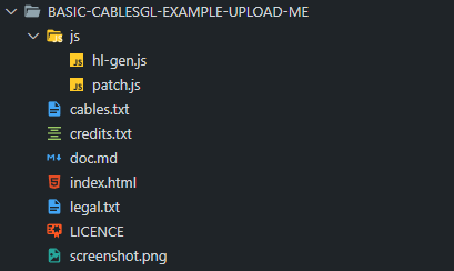 Our exported projects file structure