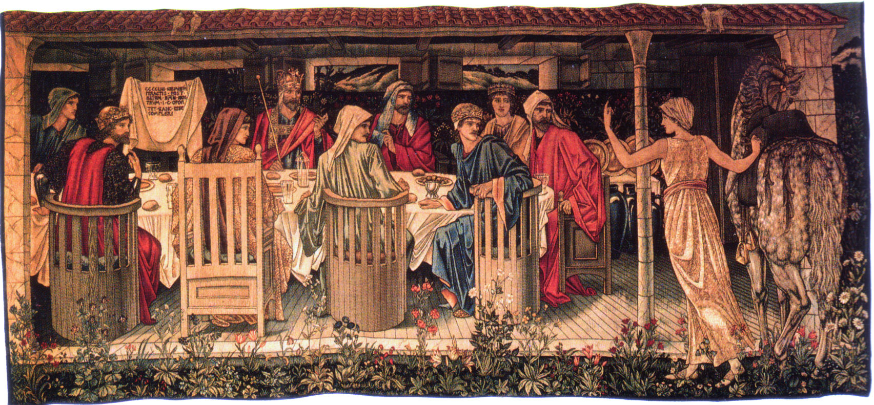 The Knights of the Round Table Summoned to the Quest by the Strange Damsel, Sir Edward Burne-Jones