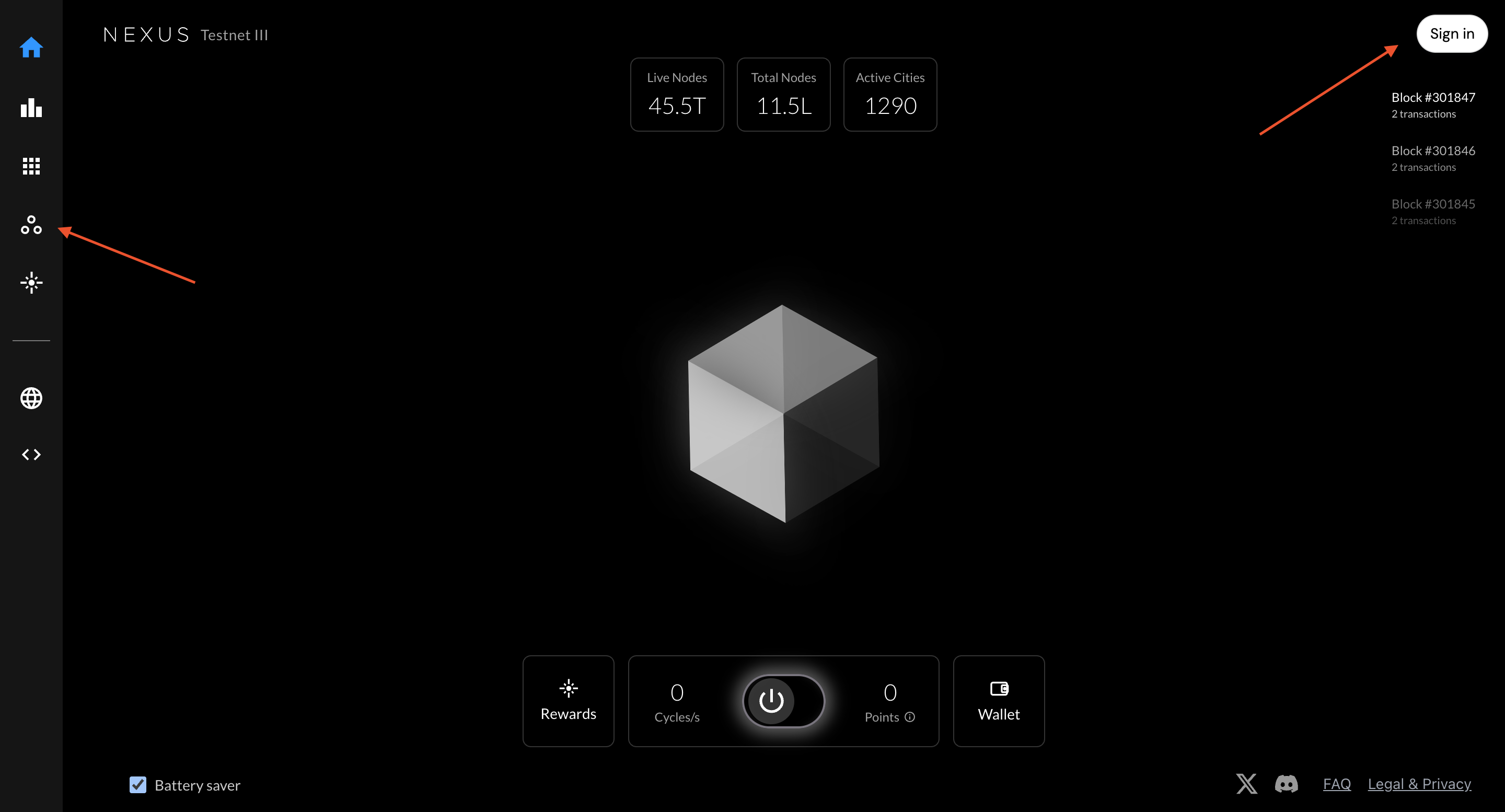Sign In and Go to Nodes