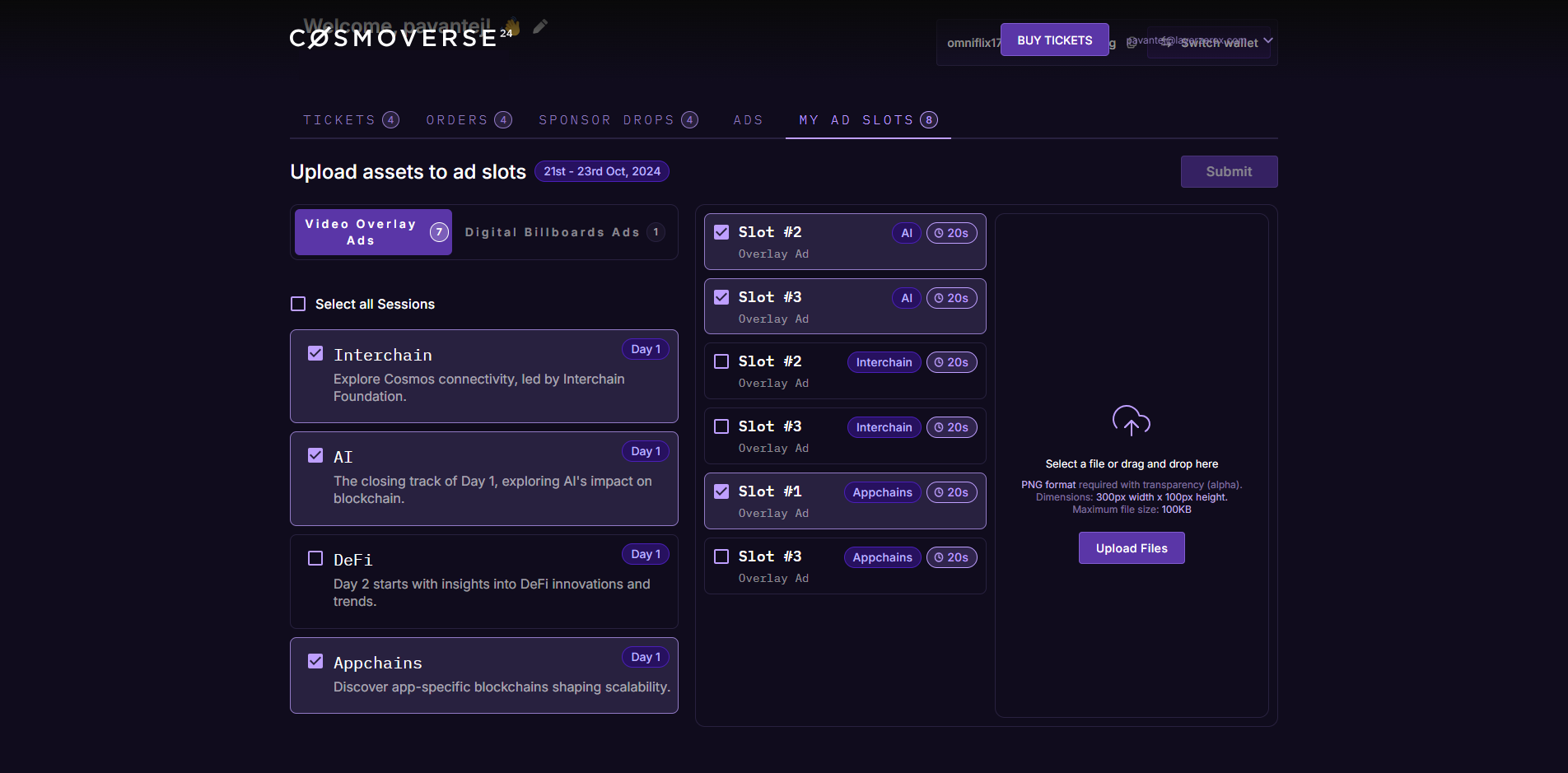 Choose from Overlay Ads that pop-up on screen during Keynotes & Livestream