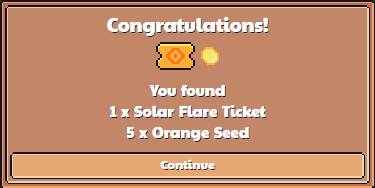 2023.04.02 5 x Orange Seed and 1 x Solar Flare Ticket from Daily Reward
