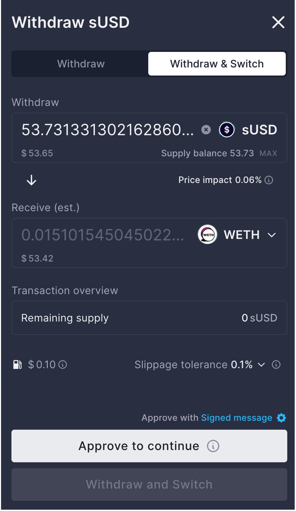 NOTE: be aware of the price impact