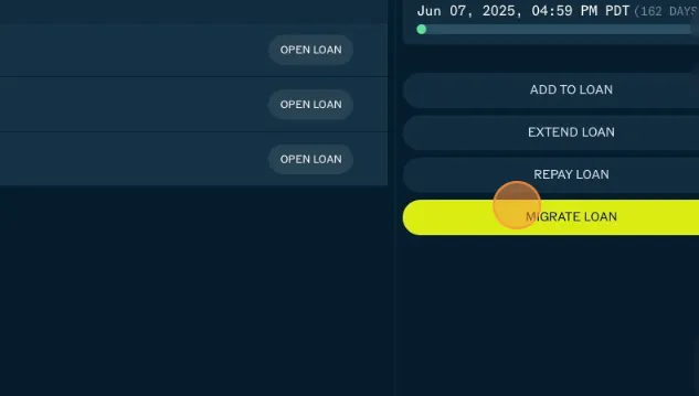 3. Click “Migrate Loan”