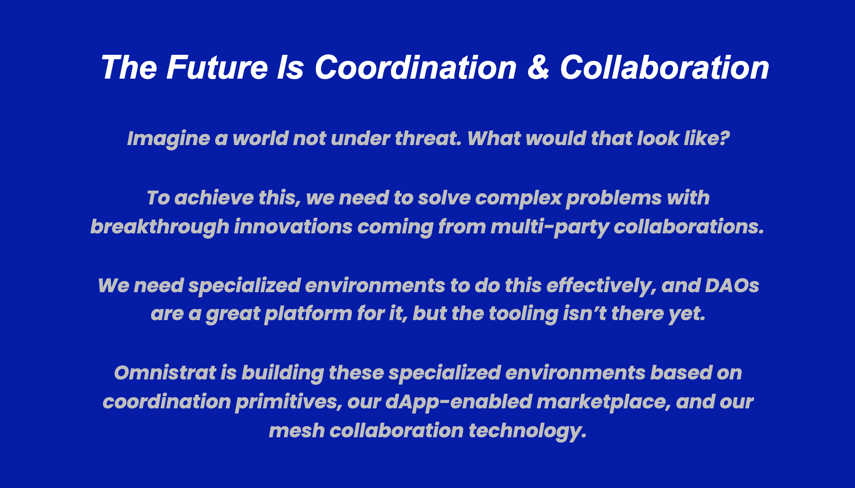 Omnistrat's Vision