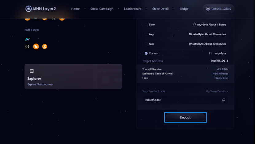 Click”Deposit”
