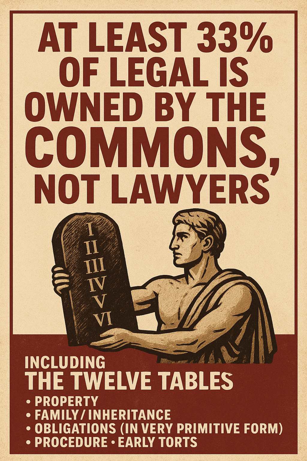 The Twelve Tables are Legal Commons, a formalism not owned by priests or lawyers.