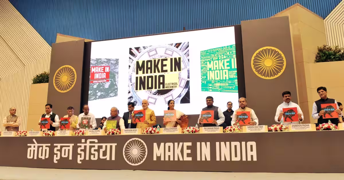 The Prime Minister unveiling the Make in India Program, 2014