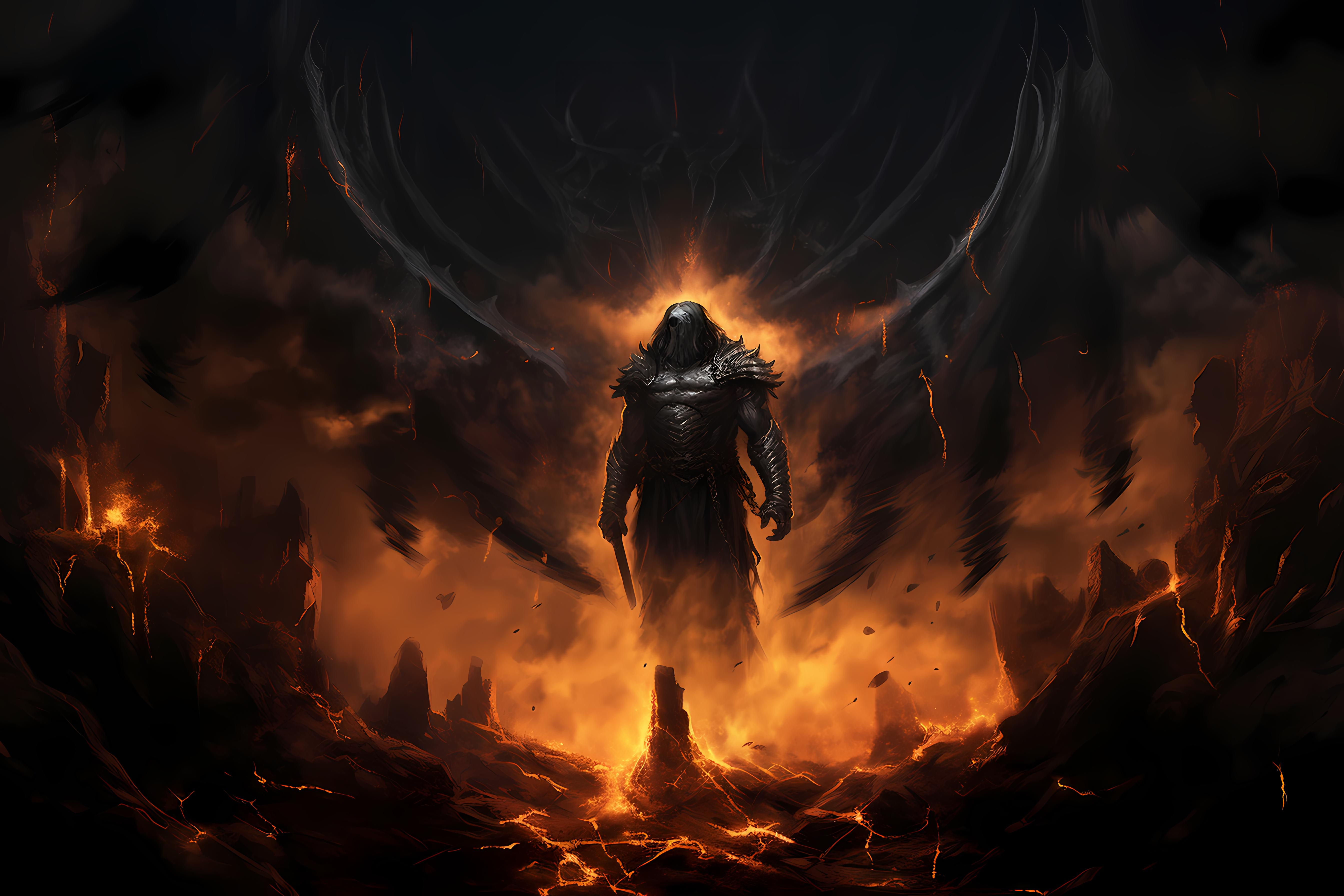 The basis of an artwork featuring the Infernal Gatekeeper Abaddon rising from the Bottomless Pit.