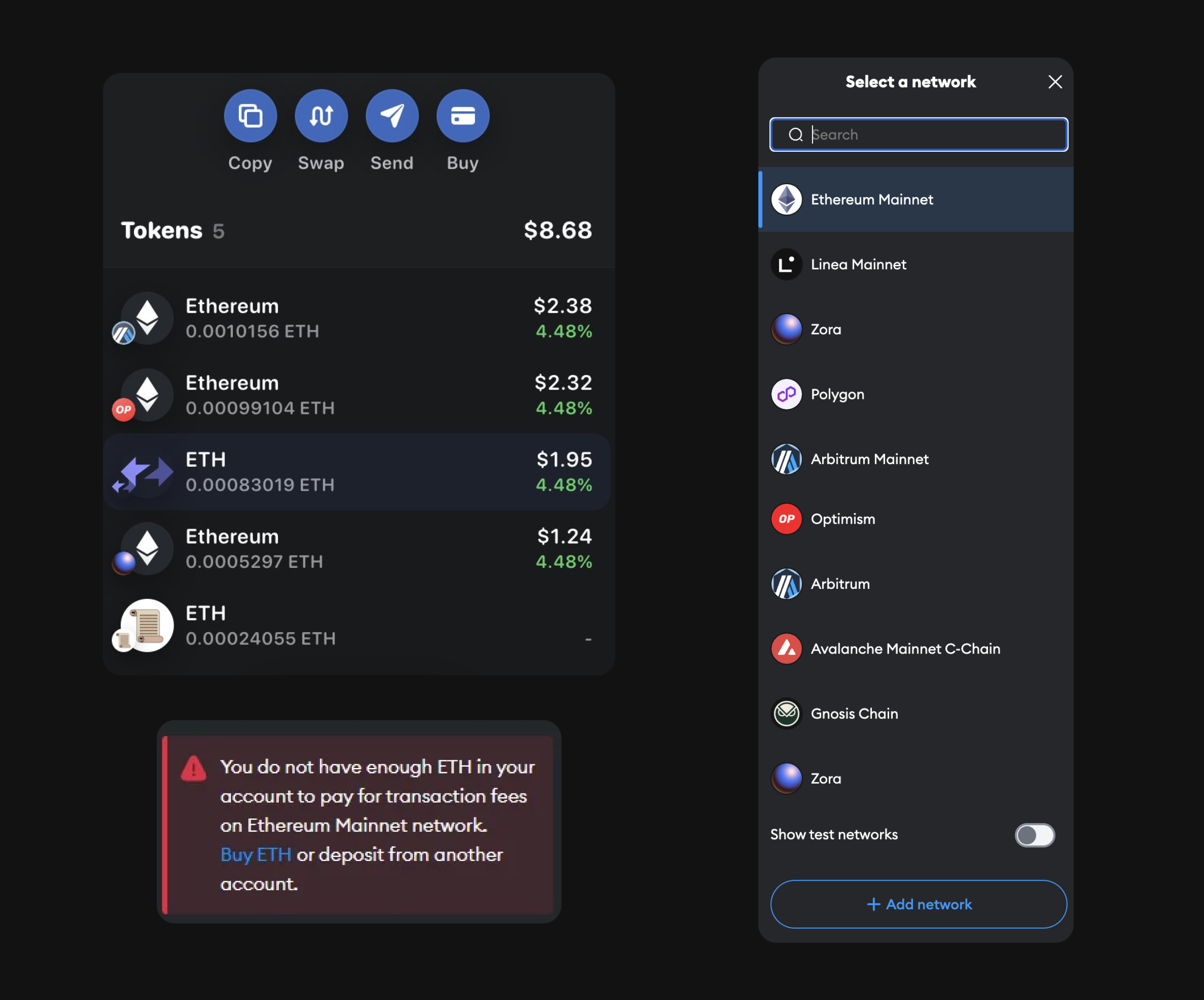 Average Wallet UX for a L2 user!