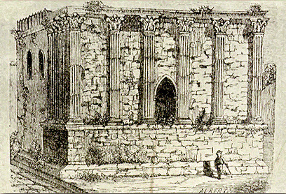 Gravura de 1870 do Templo de Évora