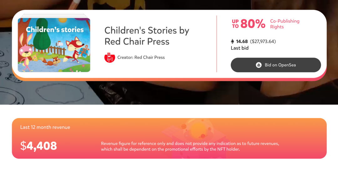 Tinytap的Publisher NFT成交价以及过去12个月该NFT课程内容在平台上产生的收入