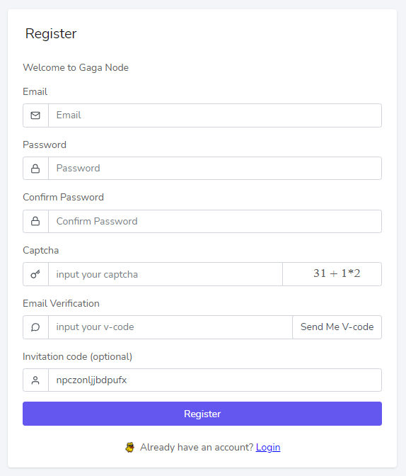 Registration proccess