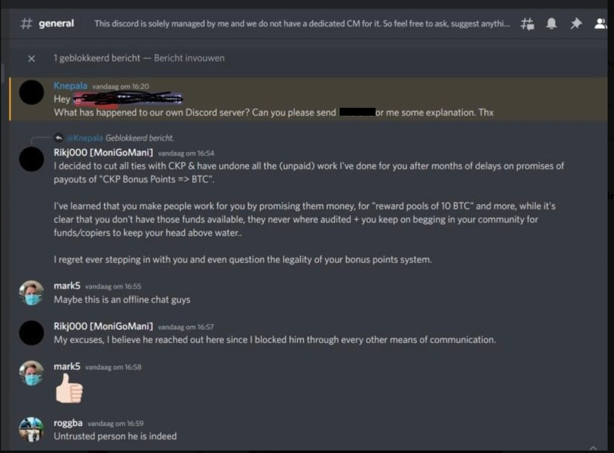 Screenshot taken with Rik's own computer, shared by him with the Hate group members.
