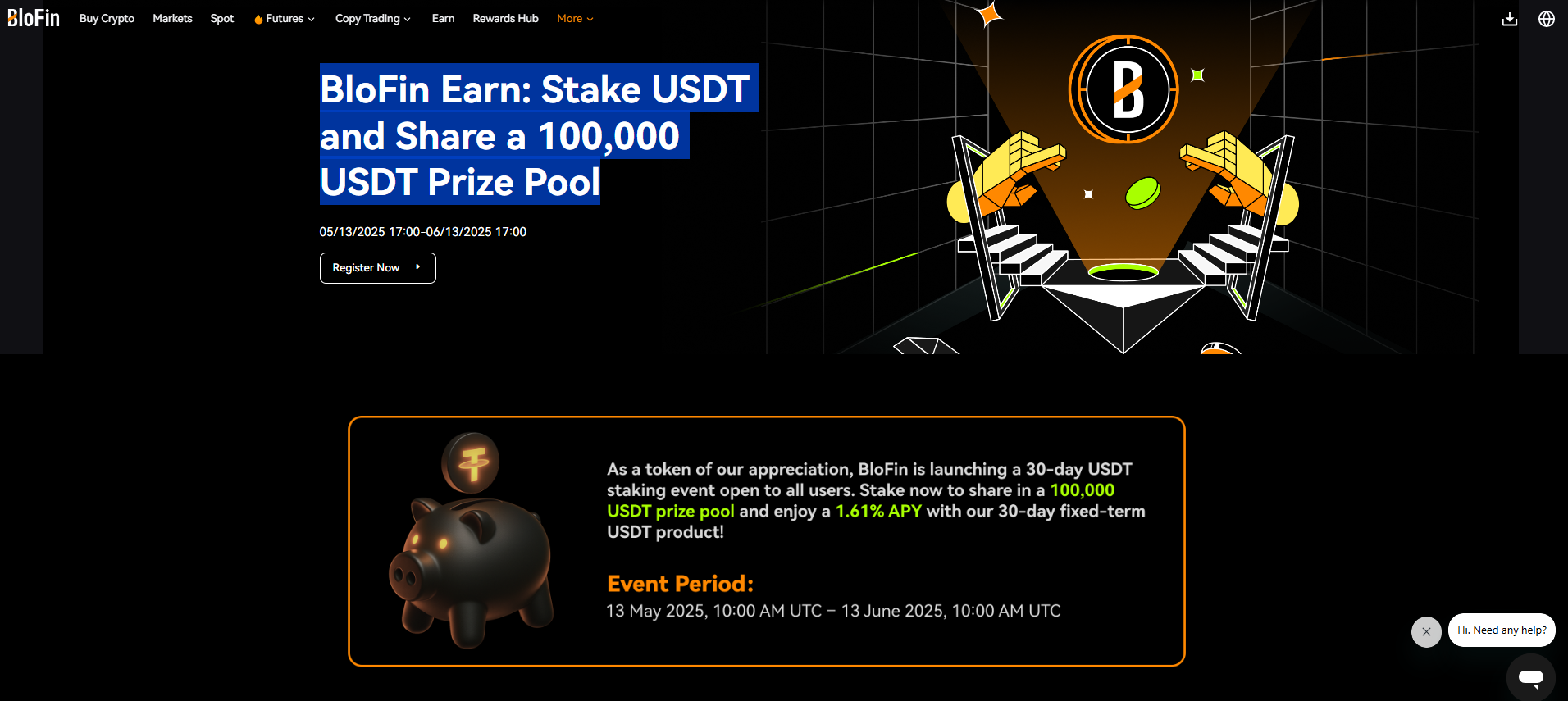 BloFin Earn: Stake USDT and Share a 100,000 USDT Prize Pool