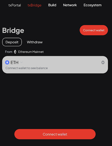 Conecta tu billetera a TxBridge