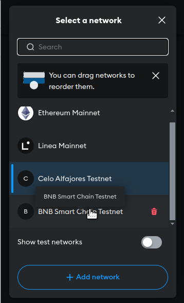 Switch to the second network