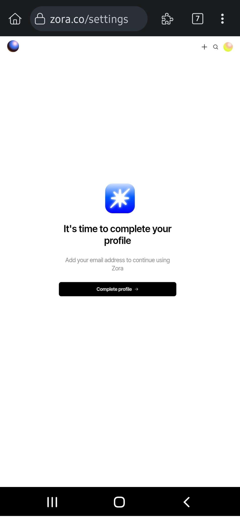 Complete your profile