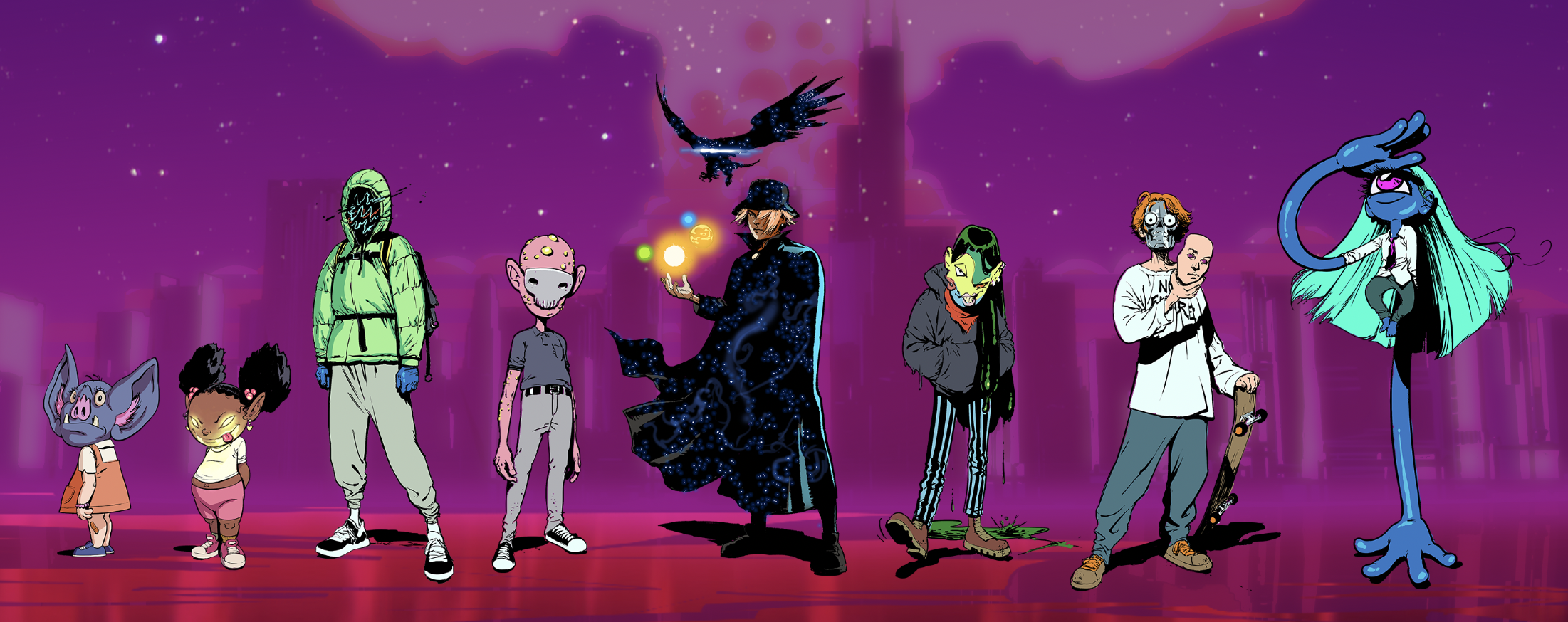 Timpani, Sick Zuri, The Glitcher, Pus Boy, John Cosmos, PiCassi, Sk8b0t, Yolandeye