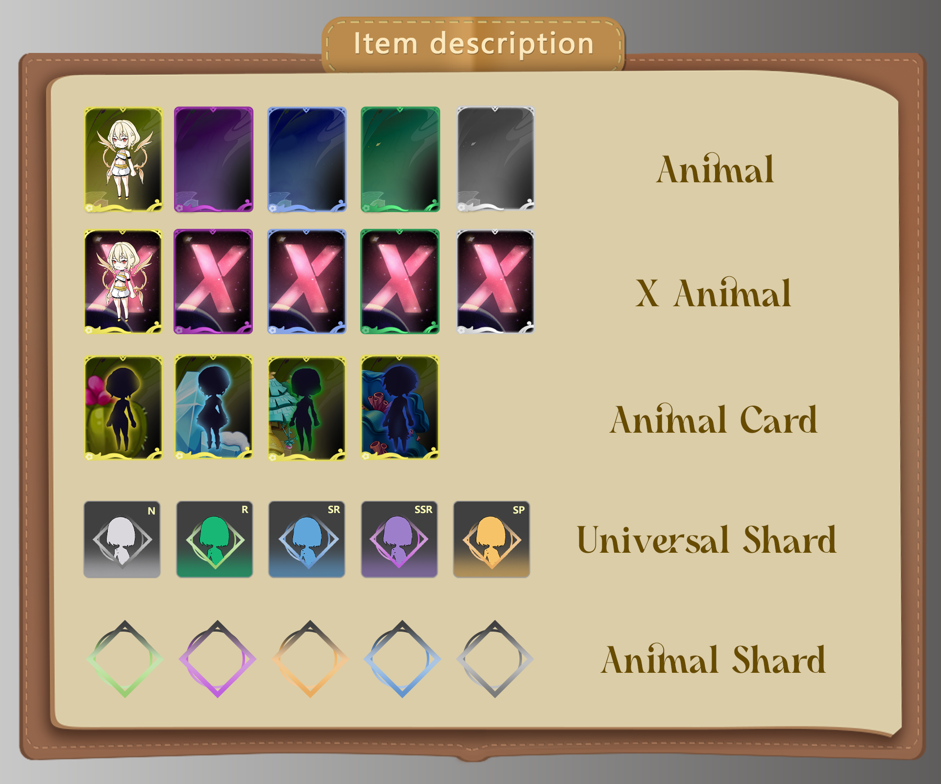 ACE Animals Item Description