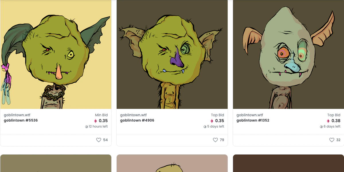 The funky-styled goblins belonging to the Goblintown collection.