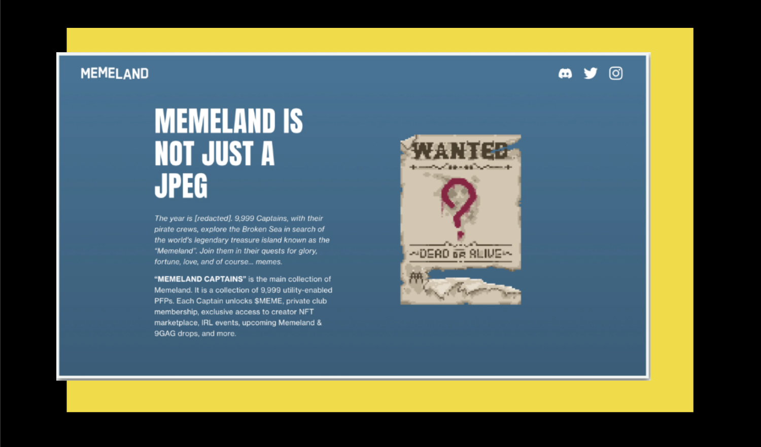 Image courtesy of Memeland's website