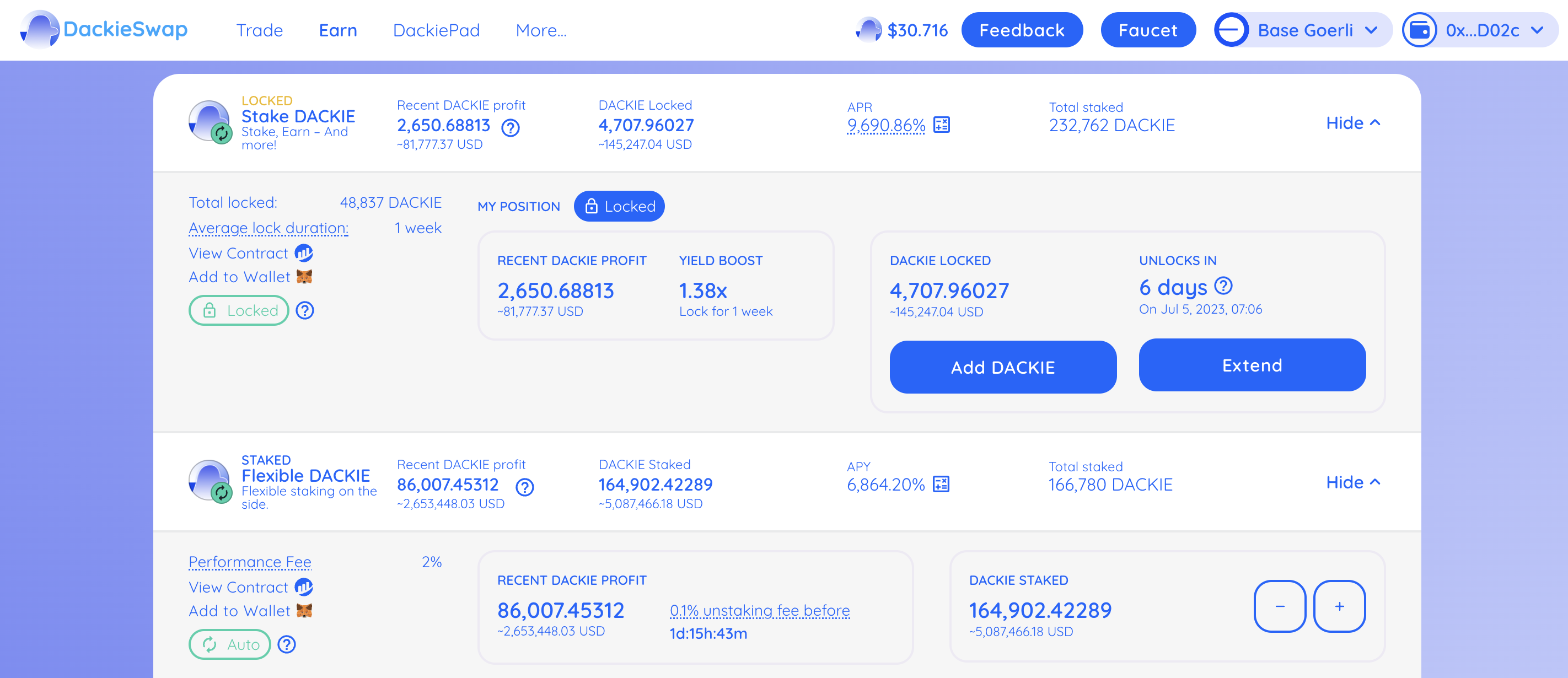 Flexible and Locked Staking