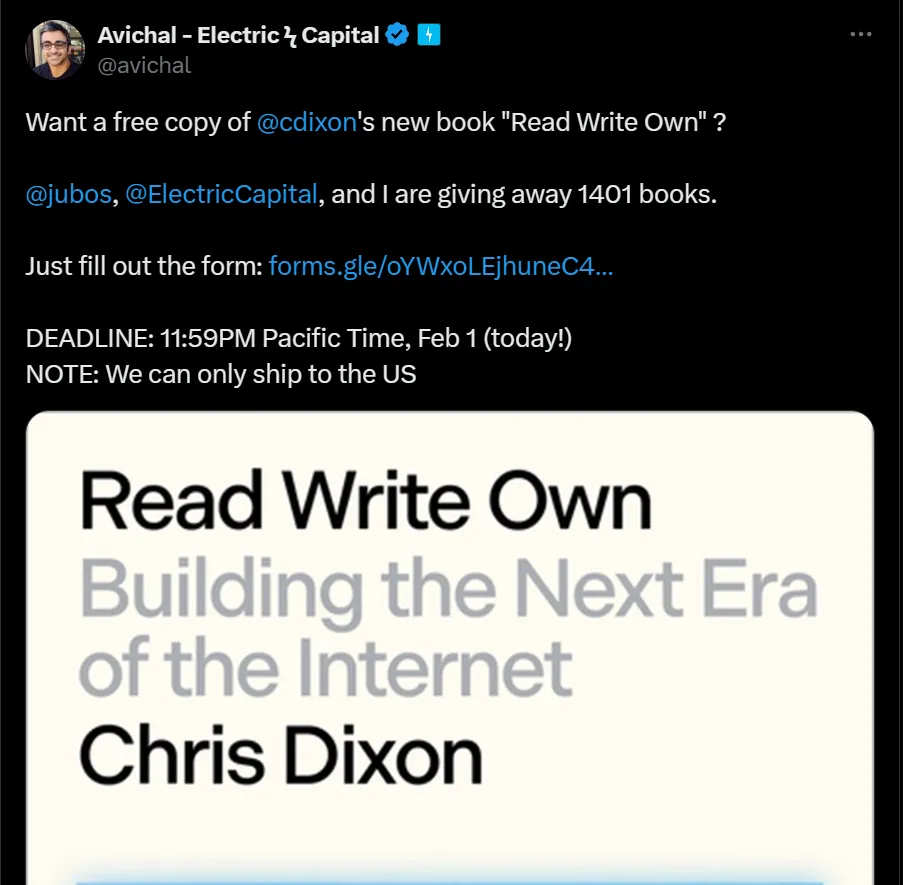Founders are supporting his book.