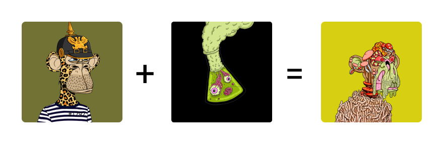 A Bored ape (#1792) combined with a serum (e.g. M2 Mutant Serum) can create a mutant ape (#2708).