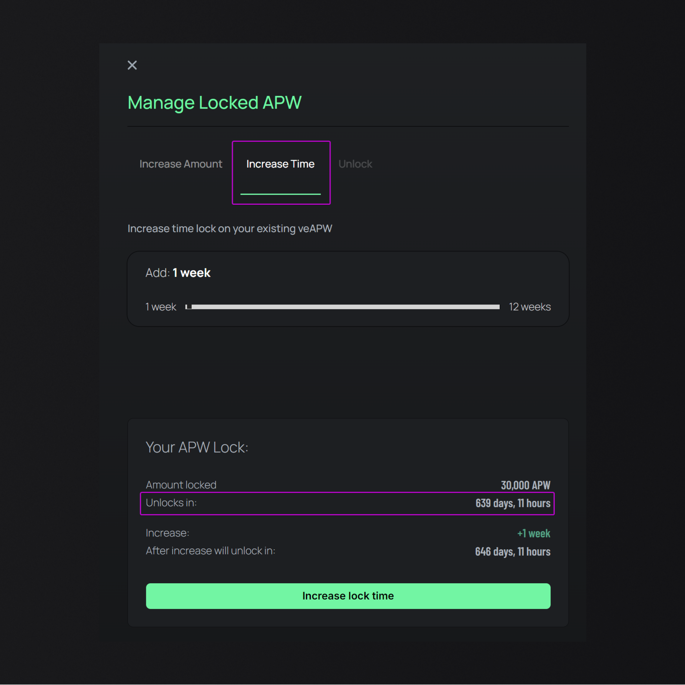 Preview and manage veAPW via App V1 at https://old.spectra.finance