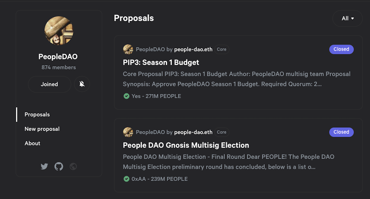 People DAO's Snapshot space.