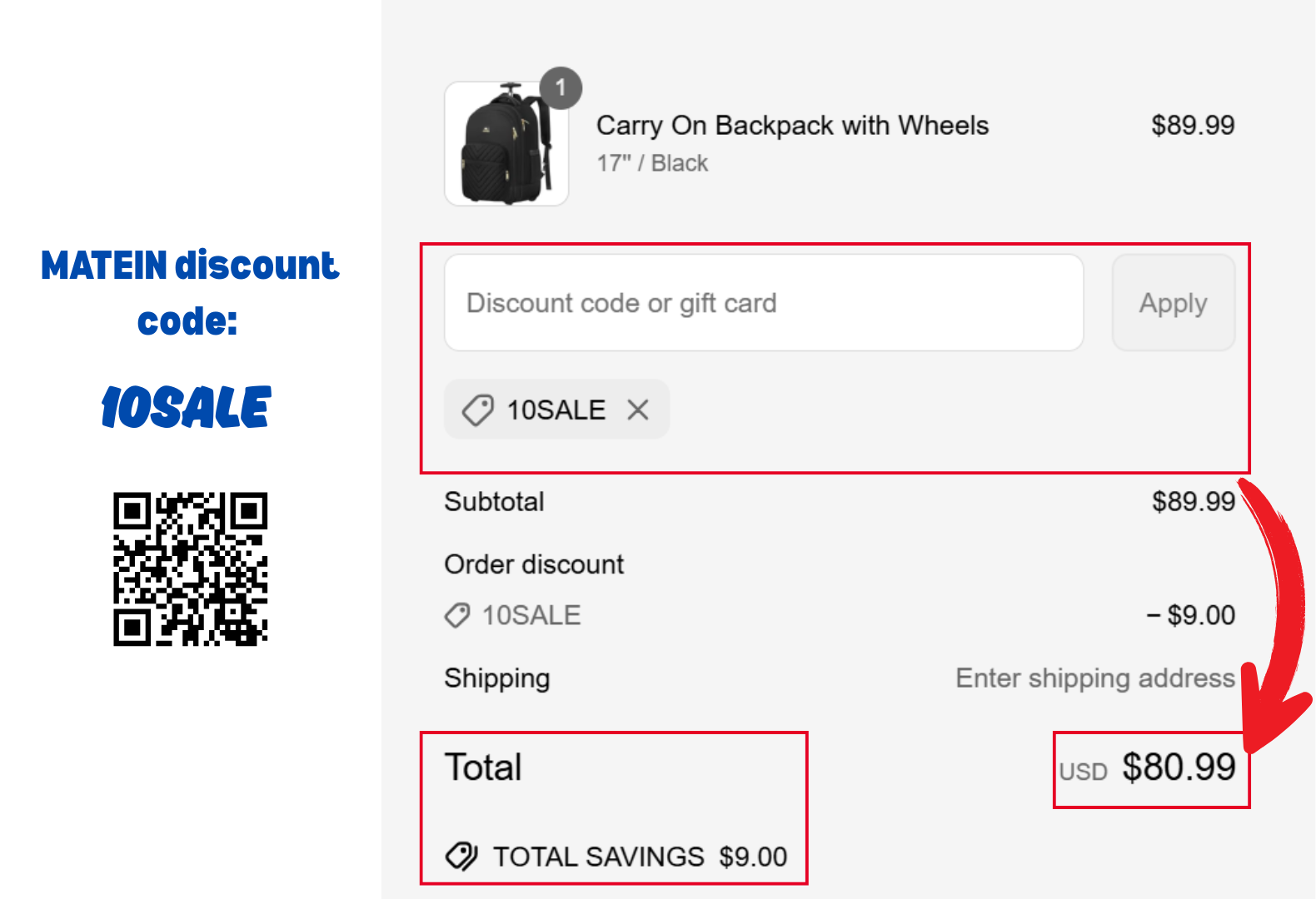 Enter MATEIN Discount Code: 10SALE in the promo box to get more discount