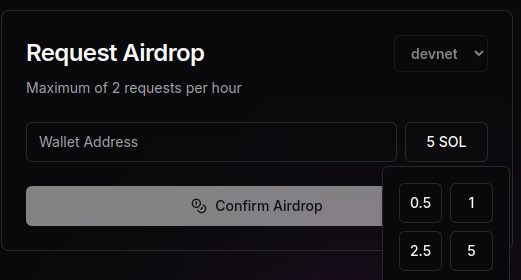 Get some devnet SOLs on https://faucet.solana.com/