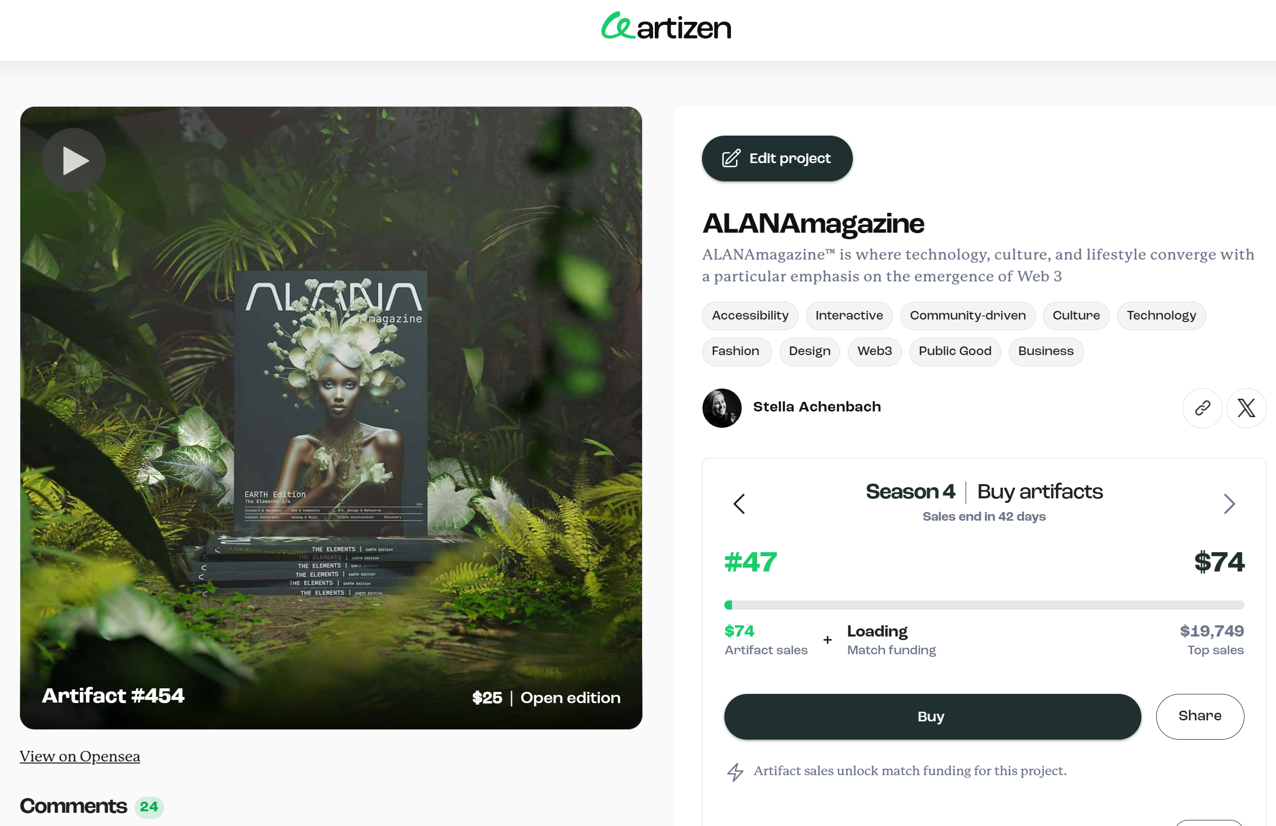 ALANAmagazine Artizen Campaign!