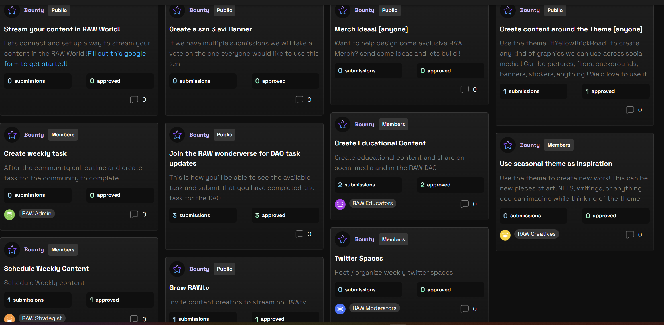 + more of the other bounties and tasks open to anyone, such as streaming your content on Fridays or hosting a Twitter space!