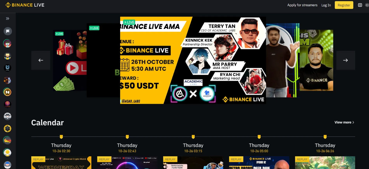 Phiên AMA đầu tiên của Academic Labs đã được đưa lên trang chính của Binance