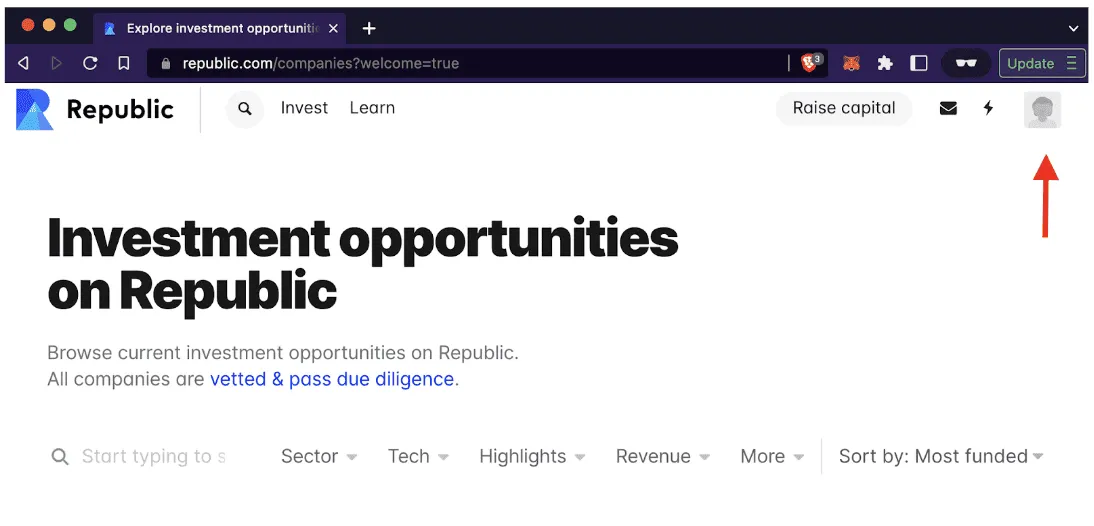 1. Icon in the top right corner