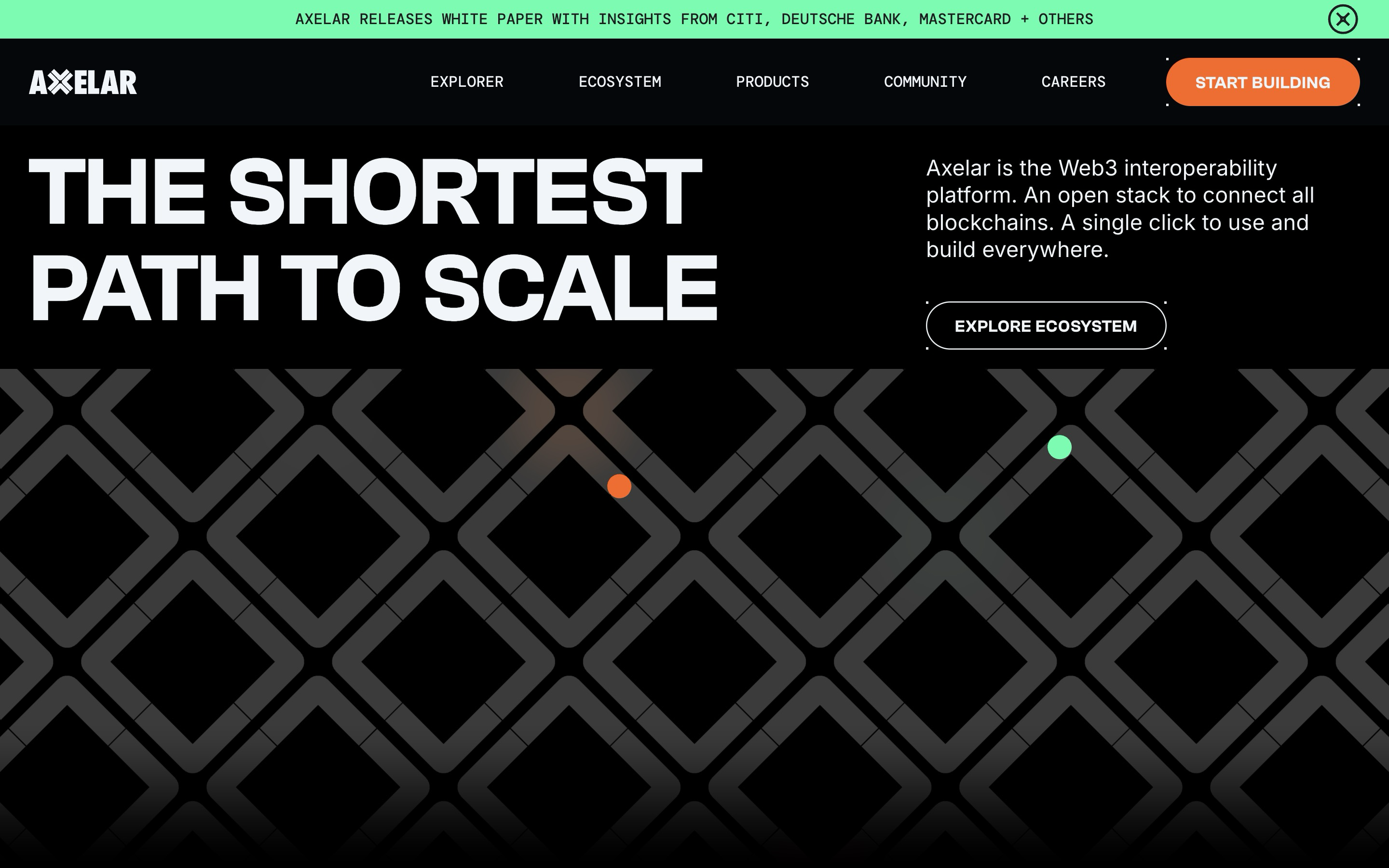 Axelar's homepage @axelar.network