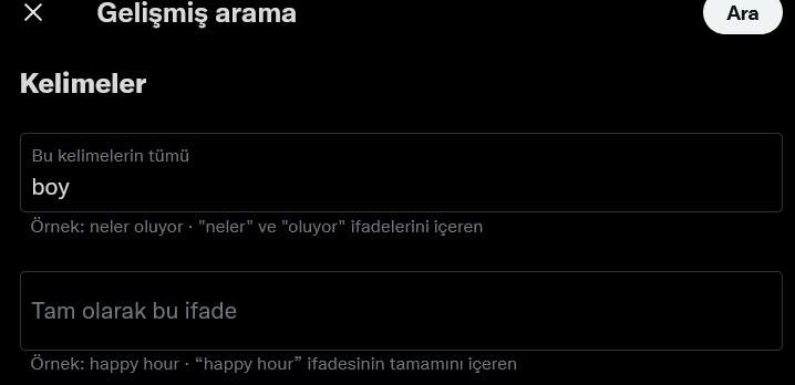 Anahtar kelimeyi girdik.