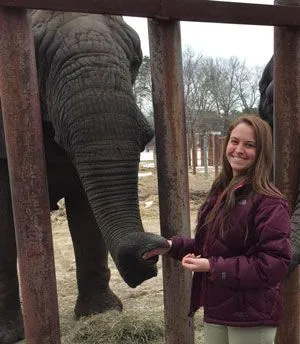Marina with an elephant. Photo courtesy of Marina.