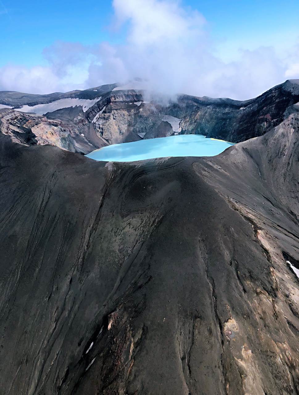 直升机上拍的死火山