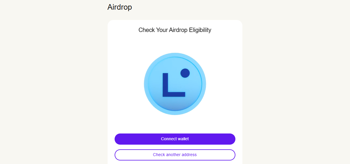 Linea Airdrop page - check your eligibility