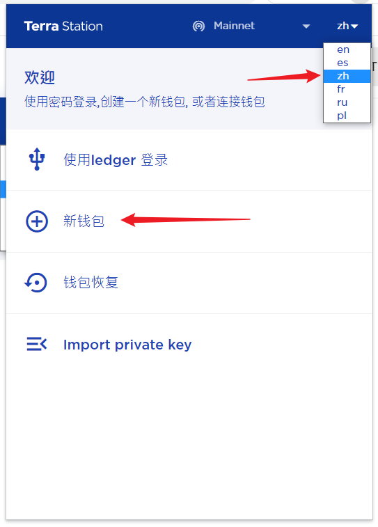在此页面中,填充完整钱包名、设置好解锁密码并备份好助记词。
注意:与MetaMask不同,Terra钱包需保证“钱包名”、“密码”和“助记词”三者一致才能在其他设备上恢复特定地址的钱包,务必将三者一一对应备份好,抄写在纸上。
