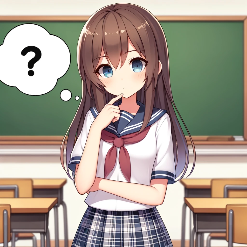 Anime Girl Thinking [DALLE]