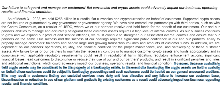 Reporte trimestral 10-Q de Coinbase. Fuente: https://d18rn0p25nwr6d.cloudfront.net/CIK-0001679788/89c60d81-41a2-4a3c-86fb-b4067ab1016c.pdf