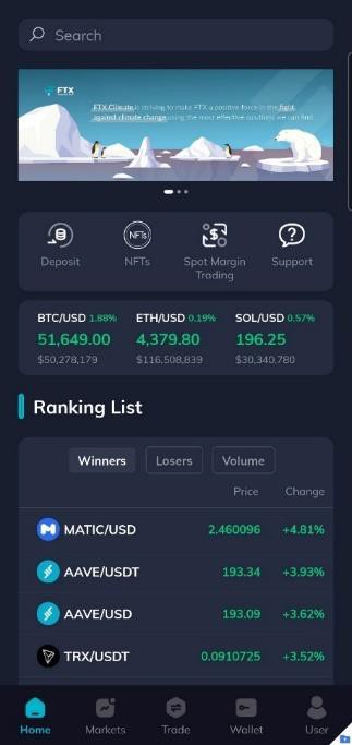 FTX dashboard