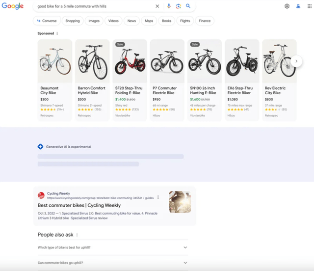 Google SGE 广告示例 (Google)